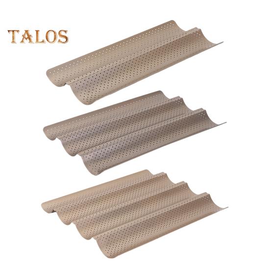 Форма для багета, антипригарная волнистая форма для багета, перфорированный противень для выпечки багета из итальянского хлеба на закваске