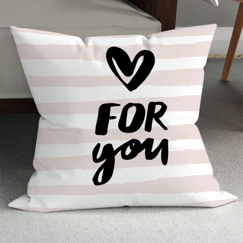 Romantic Couple Wedding Decorative Sofa Pillows: Minimalist Double-Sided Printed Square Pillow Covers (Includes Pillow Insert)