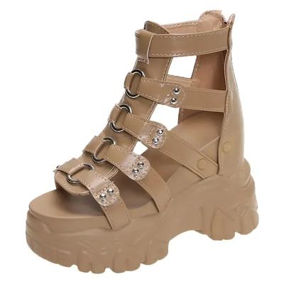 11 см летние супер высокие каблуки на платформе женские сандалии простые модные туфли для вечеринок на открытом воздухе повседневные сексуальные