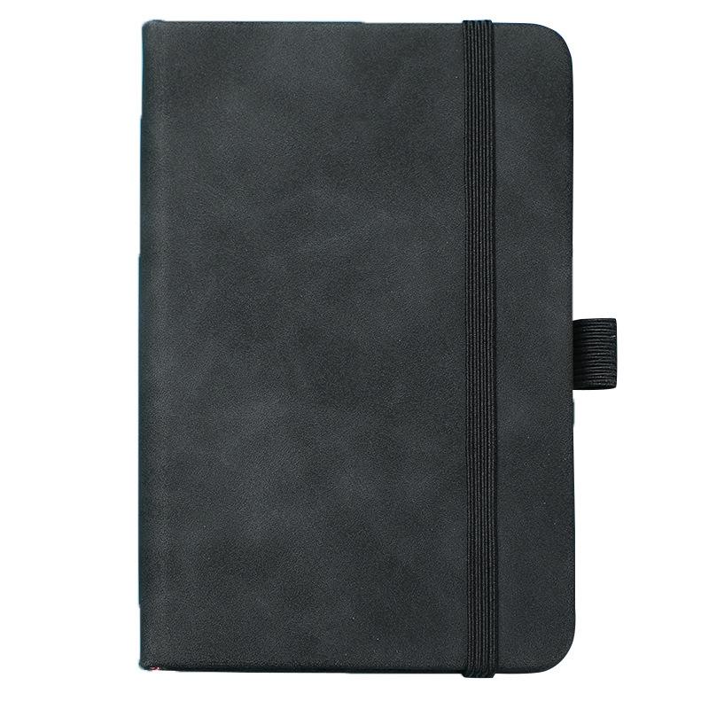 Creative Mini Pocket Notebook A6 Size Leather Cover Study Manual with Elastic Strap Liner Pages Office Supplies