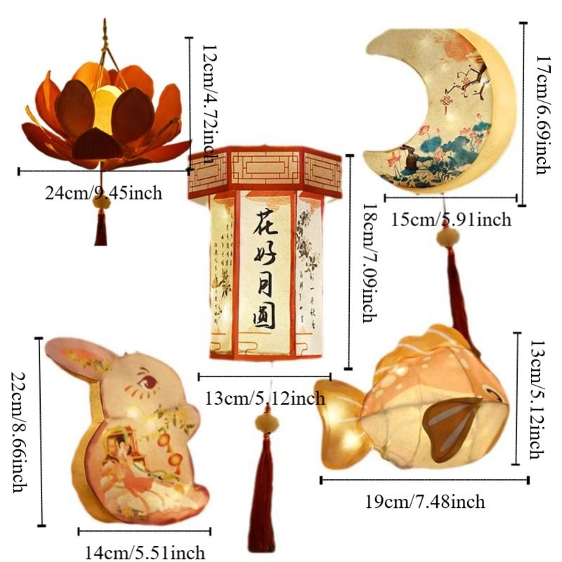 Chinese Style Festival Lantern Material Kit Paper Ancient Style Handheld Lantern Women Children