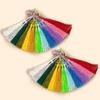 Set of 25 kraft Paper Bookmarks Blank Card Bookmark kit with Colorful Tassel Pendant Cute girl Stickers for DIY Projects