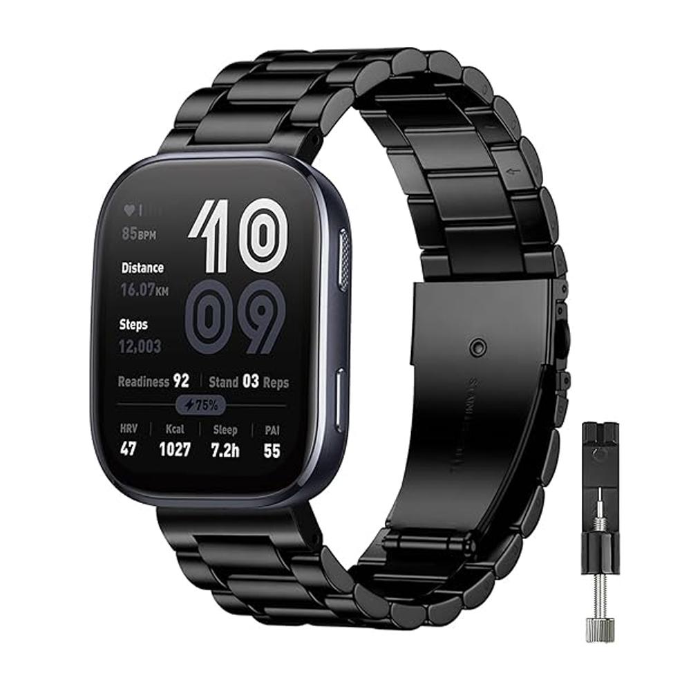 Металлический ремешок для часов Amazfit Bip 6/5/Active 2/3/Max/Balance 2/T-Rex 3 Браслет из нержавеющей стали Ремешок Amazfit Helio