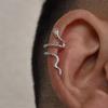 Double-Layer Snake Ear Cuff: Stylish, Unique, No Piercing Required, Year of the Snake Design.