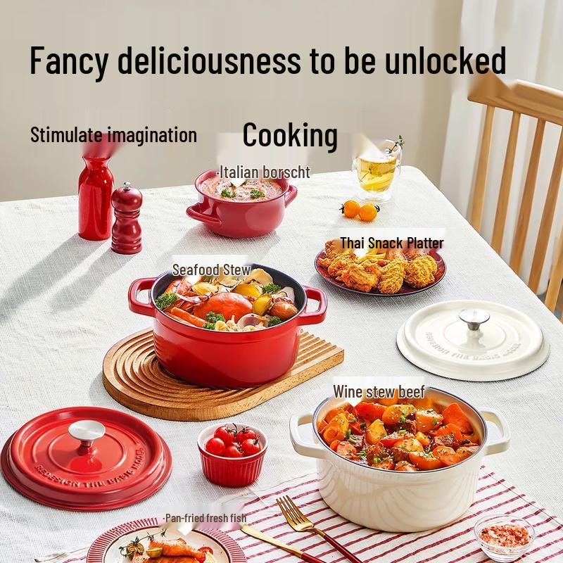 COOKER KING Чугунная эмалированная кастрюля для тушения диаметром 22 см