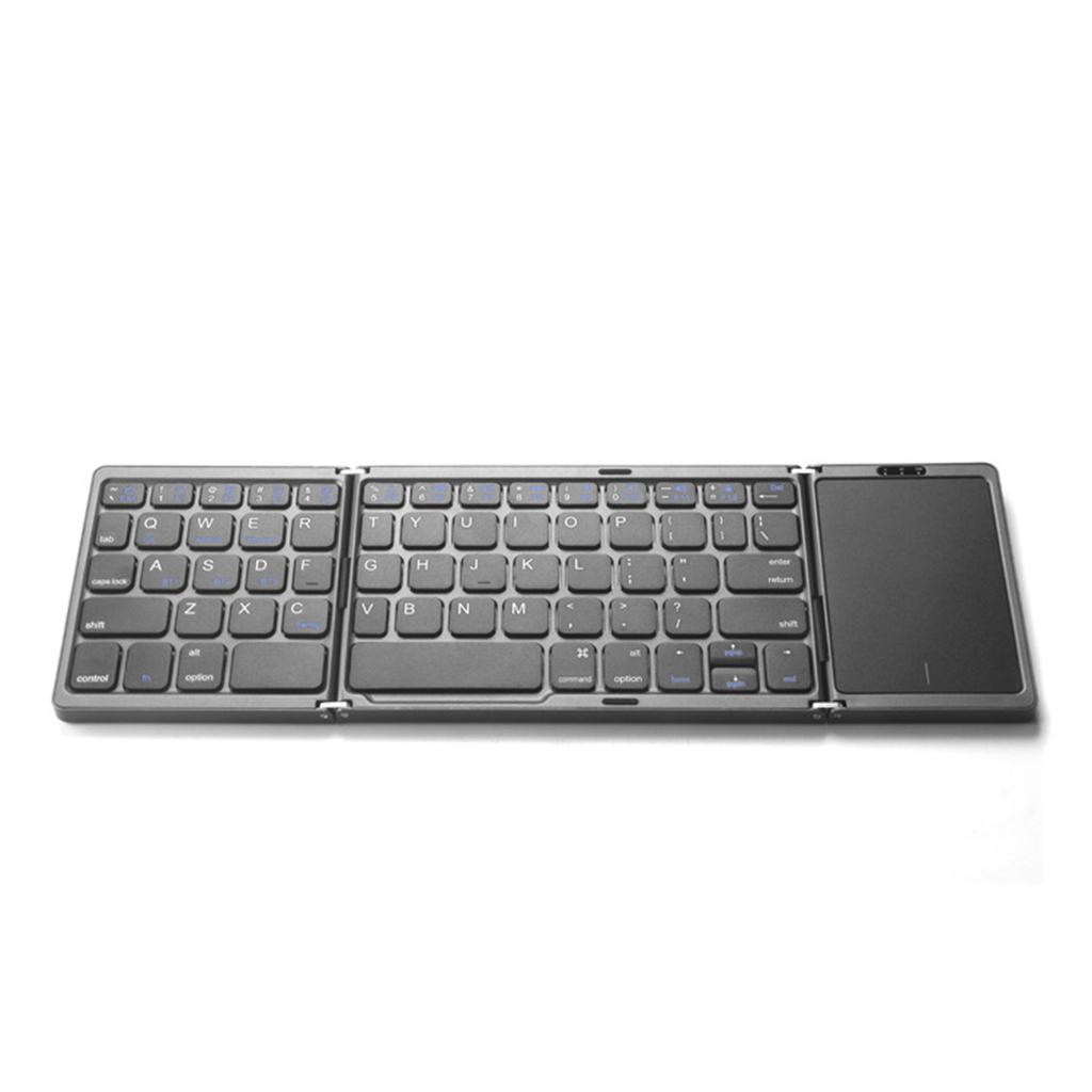 Tri-fold Wireless Bluetooth Keyboard with Touch Pad for Multiple Systems for Mobile Phones and Tablets