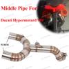 For Ducati Hypermotard 950 2019-2024 Years Slip On Motorcycle Exhaust Escape System 51MM Muffler Front Link Pipe Dual Pipe