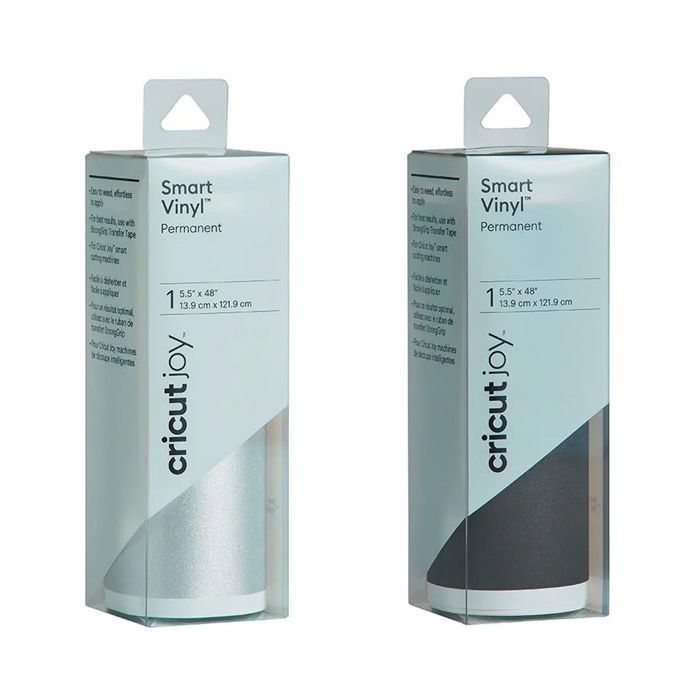 2 vinyles permanents brillants 122 x 14 cm - noir, argenté