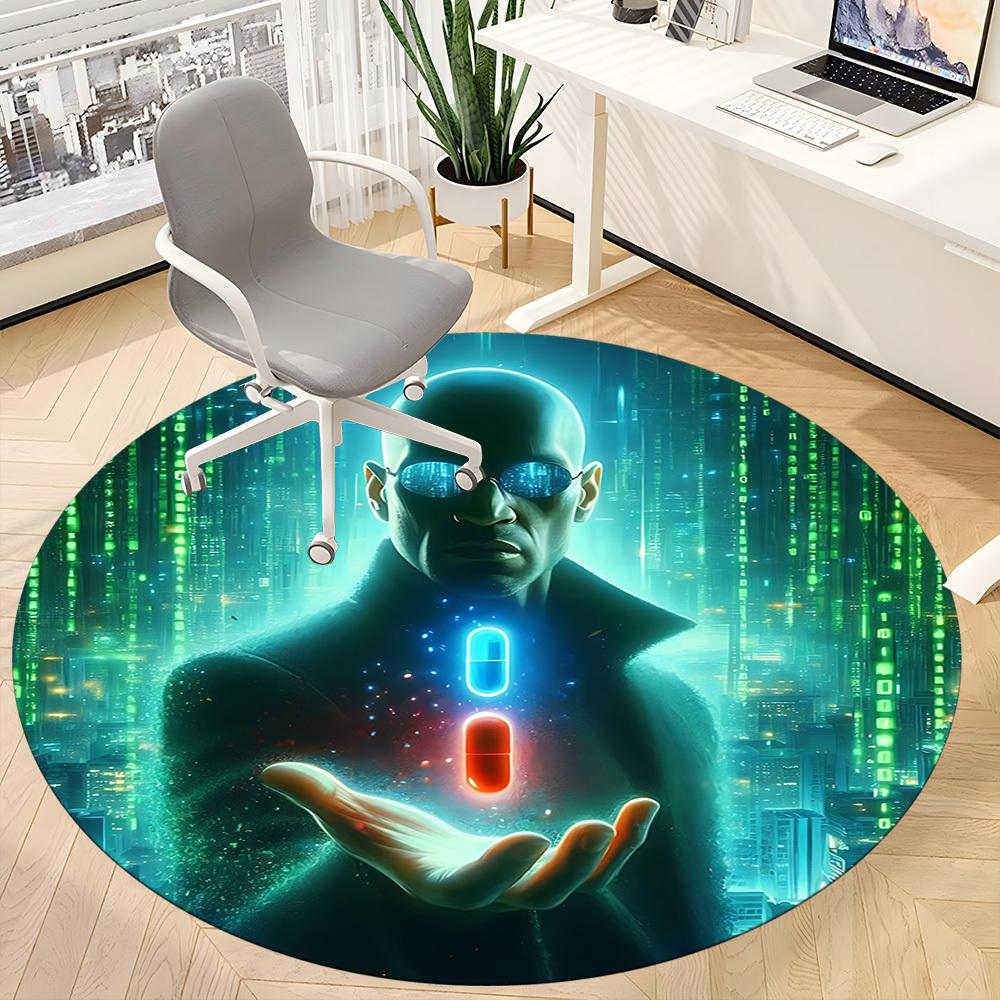 1pc Matrix Pill Chair Carpet for Office Non-Slip, Indoor Non-Slip Washable Carpet, Non-Shedding Mat For Office yy251030076