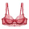 Ultra-Thin Transparent Lace Plus Size Bra - Anti-Sagging, Minimizing Effect for Big Busts