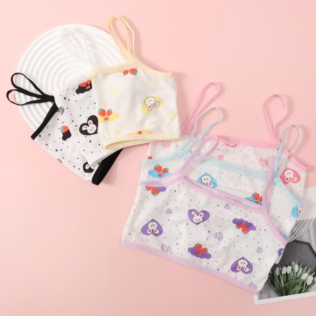 5 шт./лот нижнее белье из хлопка для девочек подросткового возраста бюстгальтер для тренировок 8-14 лет