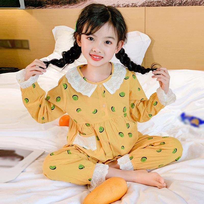 Пижамный комплект для девочек, детская ночная рубашка, одежда для девочек с длинными рукавами, одежда для сна