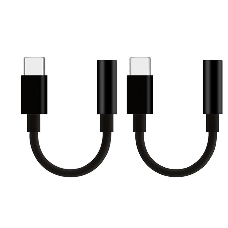 USB Type C to 3.5mm Audio Headphone Jack Adapter (1/2Pack), Aux to USB C Cable Compatible with iPhone Huawei Galaxy Ipad