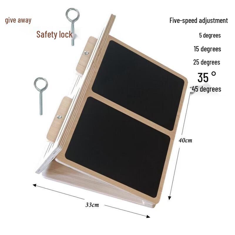 JINGGENG Adjustable Wooden Slant Board Calf Stretcher