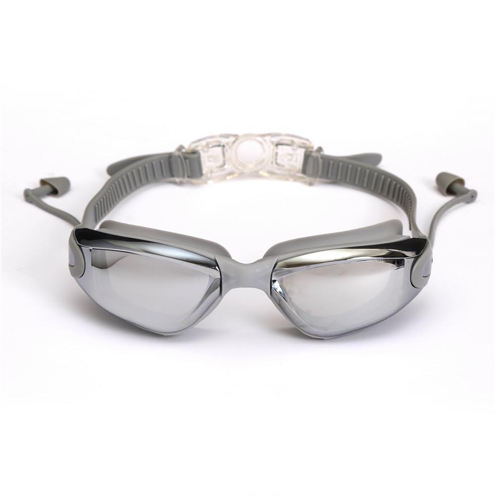 Swimming Goggles Swimming Ear Plugs Professional Waterproof Glasses HD Anti-Fog UV Silicone Adjustable Glasses Men Clear Goggles
