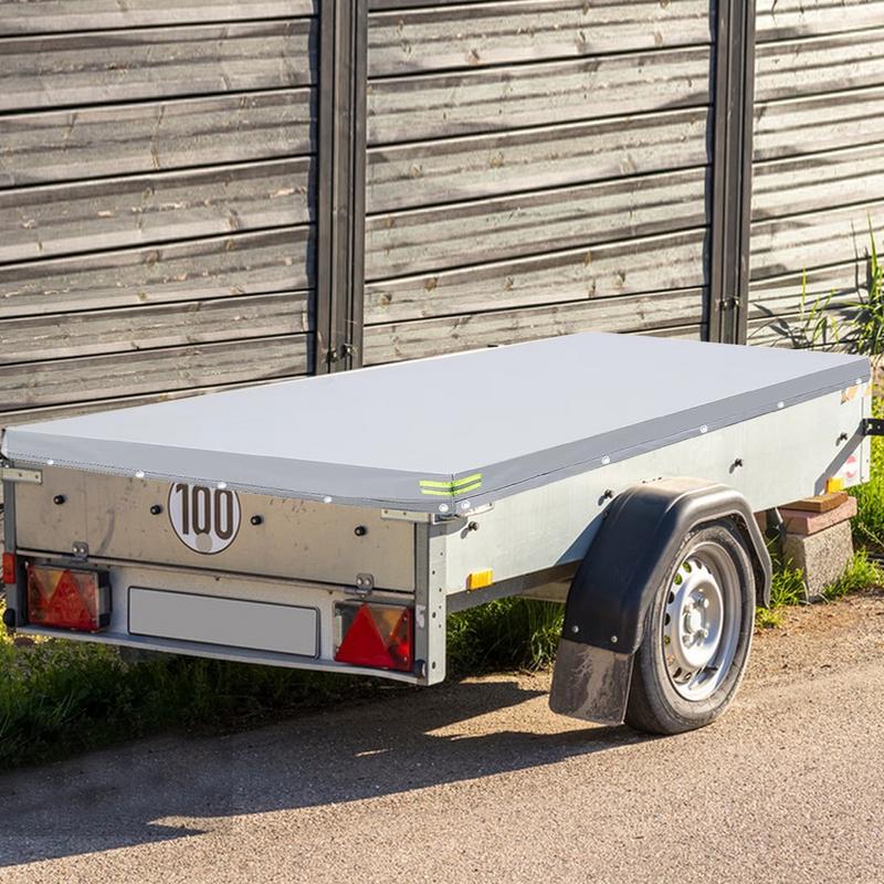 RV Covers 420D Oxford Waterproof Travel Trailer RV Cover Windproof Cover Flat Tarpaulin For Vehicles Cars Transport Trailers