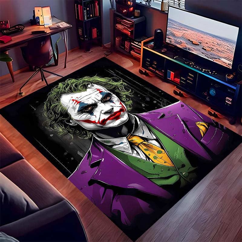 1pc Joker character Print Area Rug - Soft, Washable Non-Slip Indoor Mat for Office Chairs, Living Room, Home Office Decorative Rug