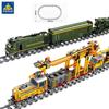 KAZI City Electric Train Series Building Blocks Railway Track Laying Machine Intercontinental Ballistic Missile Train Model Toy