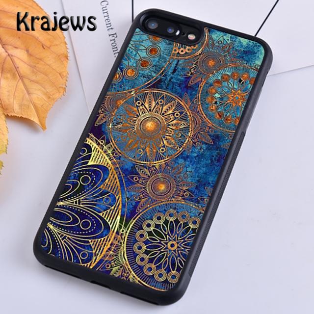 Чехол для телефона Krajews Mandala Wood Floral для iPhone 14 5 SE 6s 7 8 plus X XR XS 11 12 13 pro max Samsung Galaxy S21 S22ultra