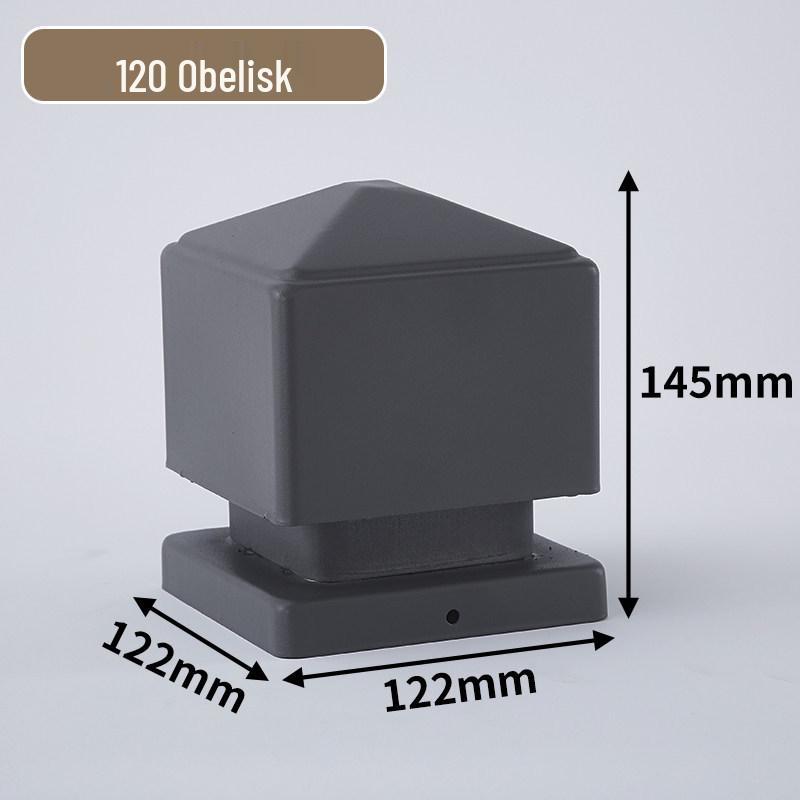 Gray Iron Fence Post Cap - Square Tube Top Cover Guardrail Cap