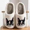 Cute French Bulldog Women Cartoon Slippers Indoor Warm Non-slip Exquisite Comfortable Men Shoes Couple Fashion Plush Homeshoes