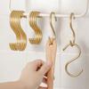 5pcs Aluminum Alloy S-Shape Hook,Closet Multifunctional S Hanger Hooks for Scarf Bags,Gold Hanging Hooks Home and Organization