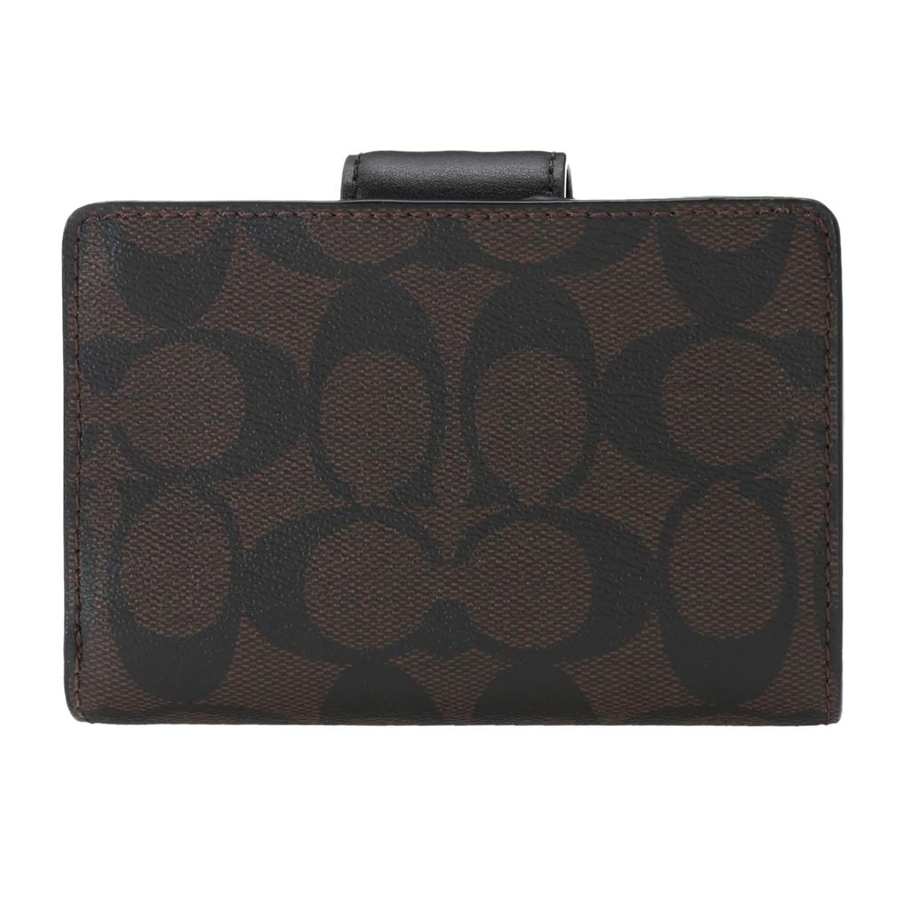 Outlet OUTLET Bifold Wallet C0082 IMAA8 Signature Canvas Brown [Coach] Brown/Black Black/Gold [Item]