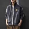 Autumn Trendy Brand Stand-Up Collar Loose Sports Jacket Men'S Heavy Cardigan Sweater Youth American Casual Jacket