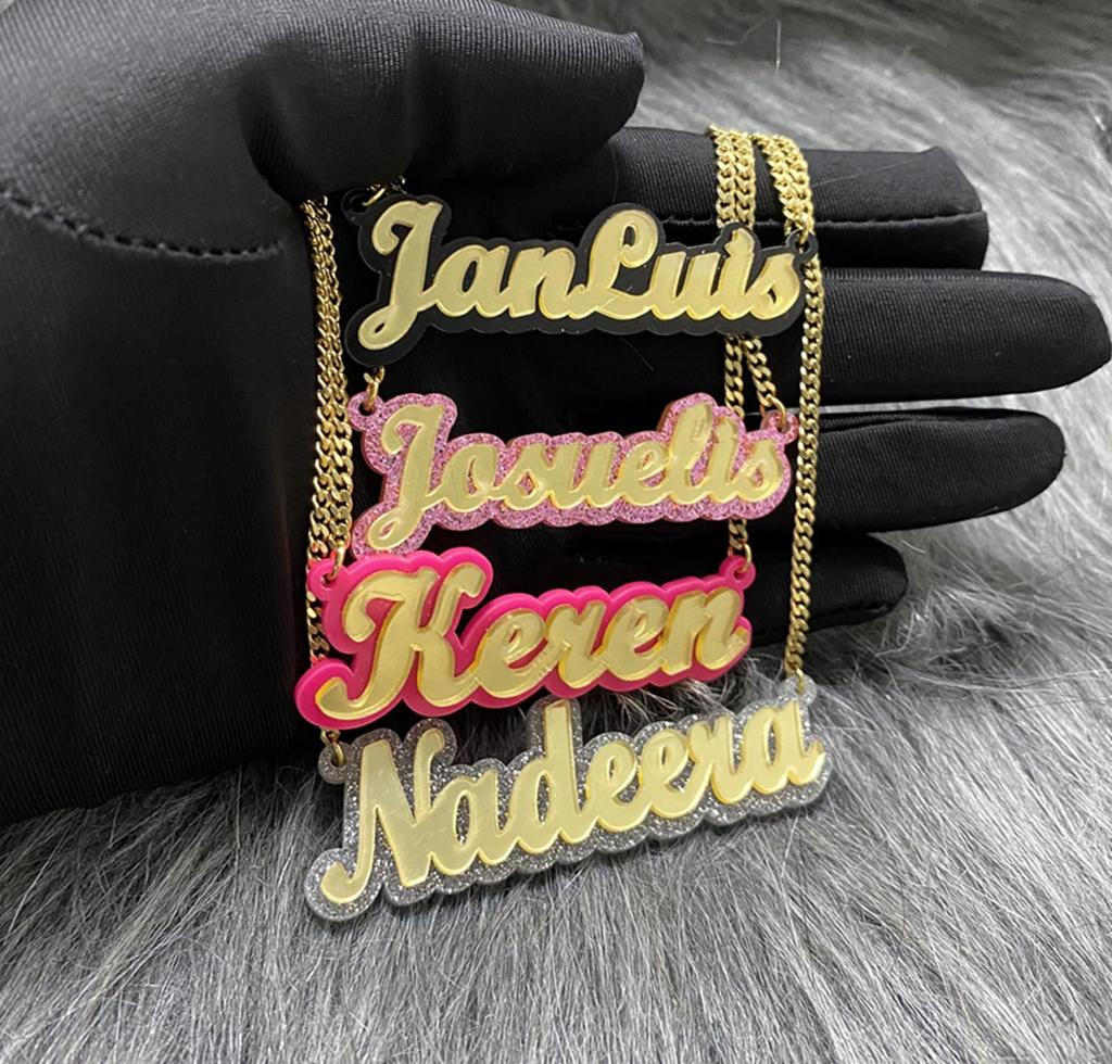 Акриловое ожерелье с именем из английских букв на заказ - европейский и американский стиль