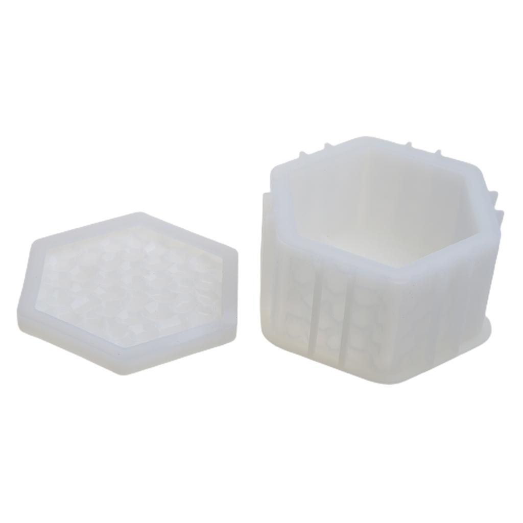 Формы для коробок из смолы Diamonds с крышками, силиконовая форма для банок 3D, форма для контейнера для хранения безделушек для литья смолы, домашний декор
