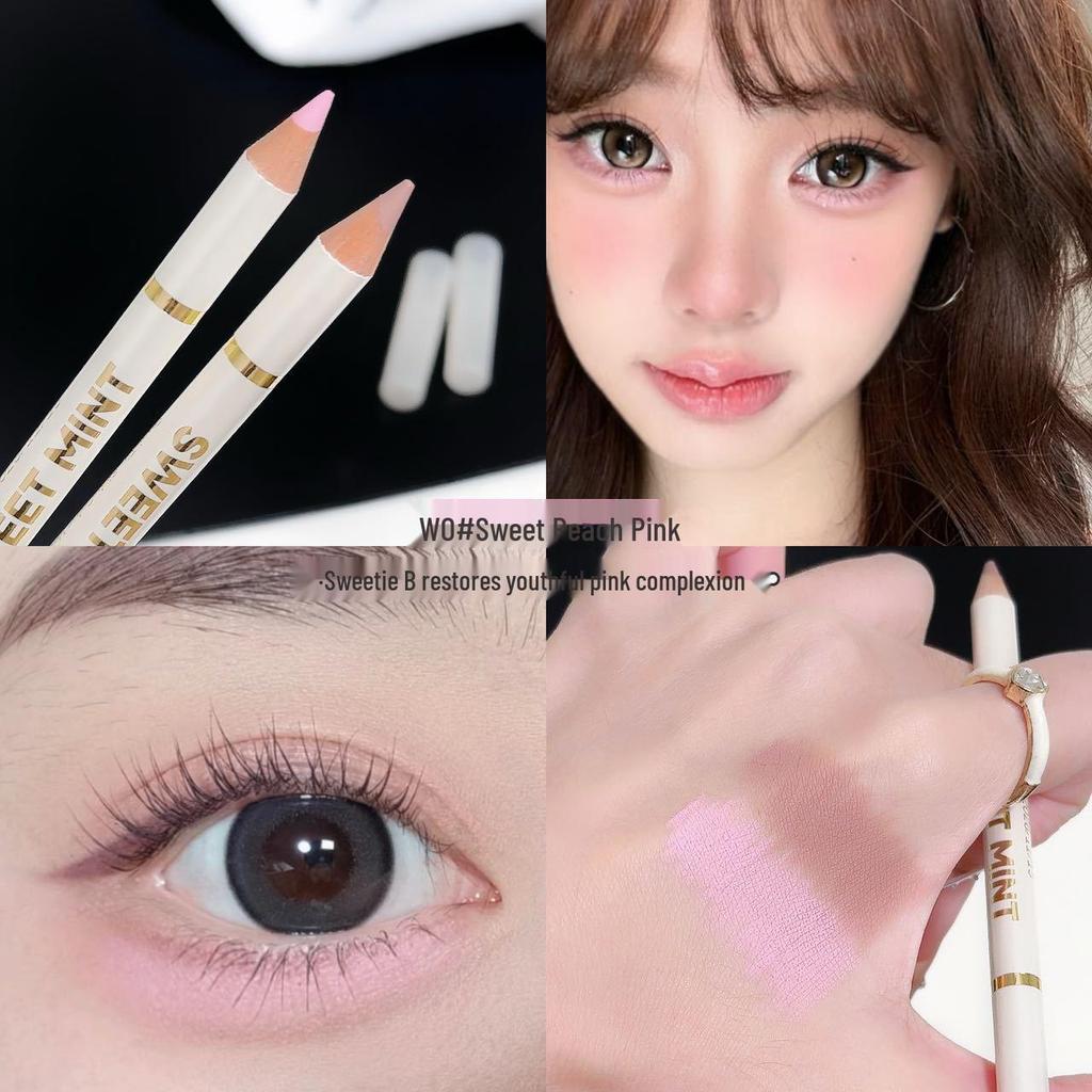 Сладкая Мята Яркая Двусторонняя Ручка: Универсальный Хайлайтер и Карандаш для Губ – Натуральные 3D Тени для Век