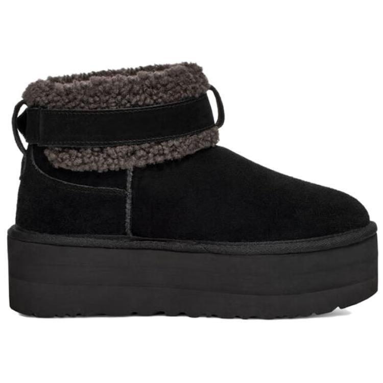 UGG Овчина Универсальные Удобные Модные Модные Короткие Зимние Ботинки Женские ботинки Черный 1144041-BLK