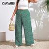 Spring and Summer Women's Pants Printed Straight Leg Wide Leg Pants Plus Size Casual Pants Long Pants