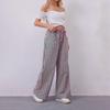 Женские длинные брюки с низкой посадкой, эластичной талией, регулируемые повседневные брюки с карманами, свободные