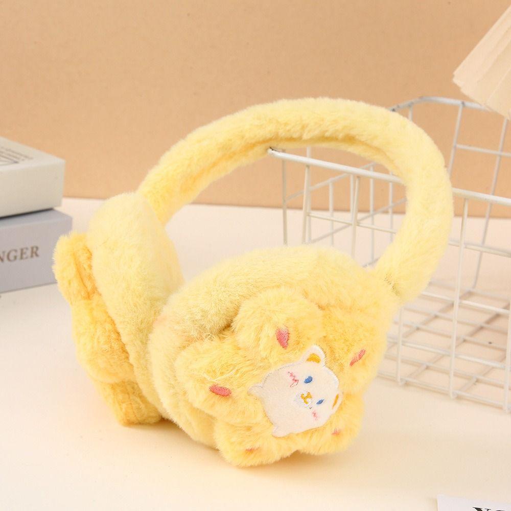 Soft Faux Fur Cartoon Flower Earmuffs Windproof Plush Ear Muffs For Girls Boys Student