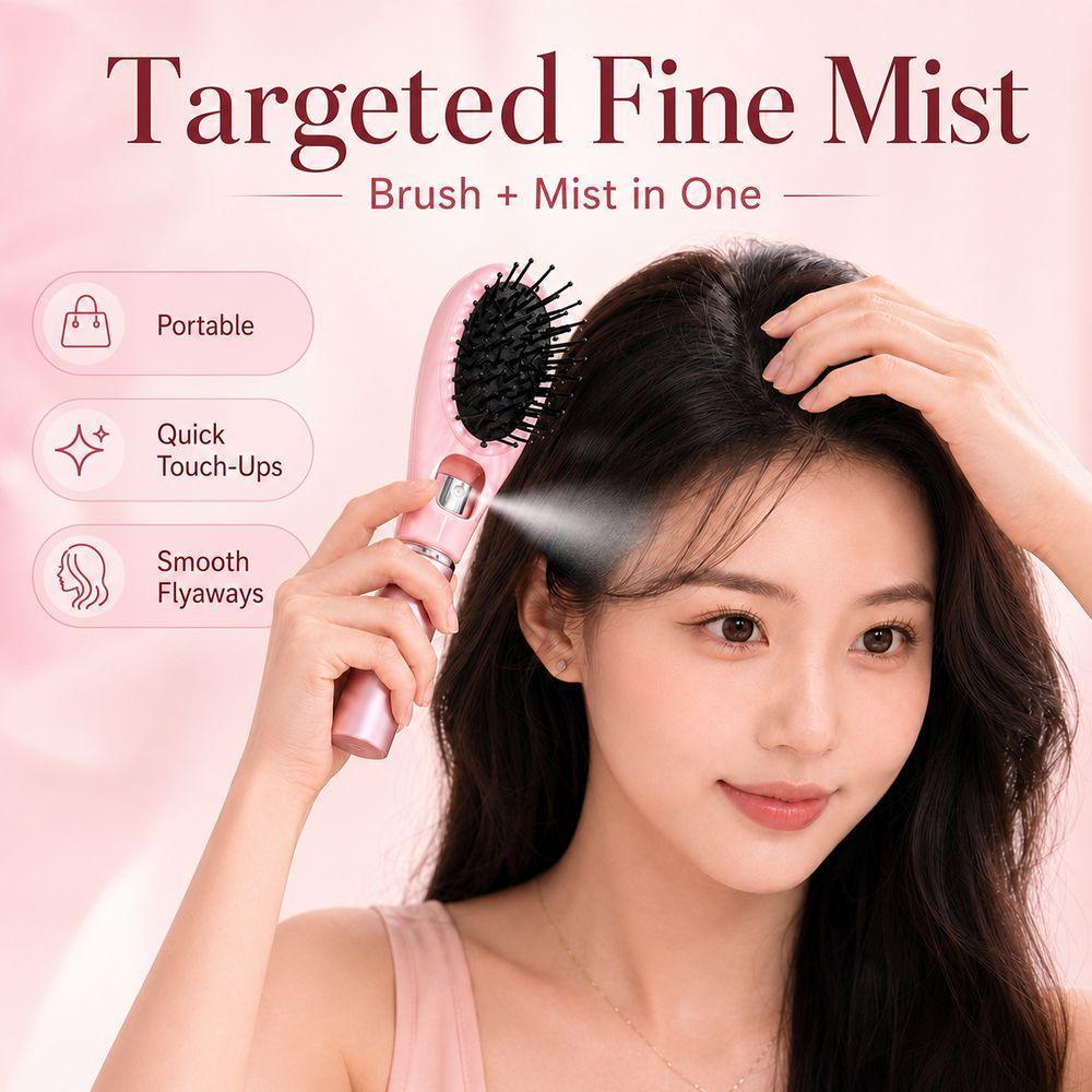Anti-Static Misting Hair Brush Fine Mist Spray Massage Comb New Spray Hair Brush Scalp Massage