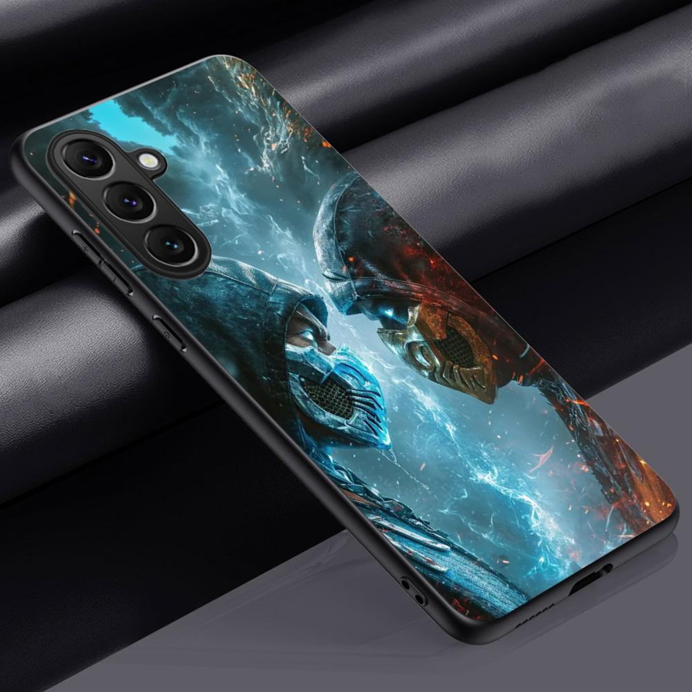 Hot game Mortal Kombat pattern Phone Case For Samsung Galaxy S25 S24 S23 S22 S21 S20 Plus Ultra Note20 Soft Black