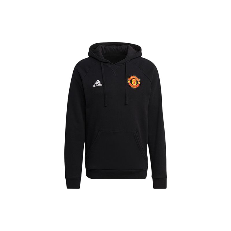 Adidas Мужская футбольная толстовка с вышитым логотипом Manchester United, черная GR3909