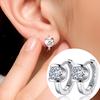 Fashion Women Cubic Zirconia Inlaid Huggie Earrings Piercing Party Jewelry Gift