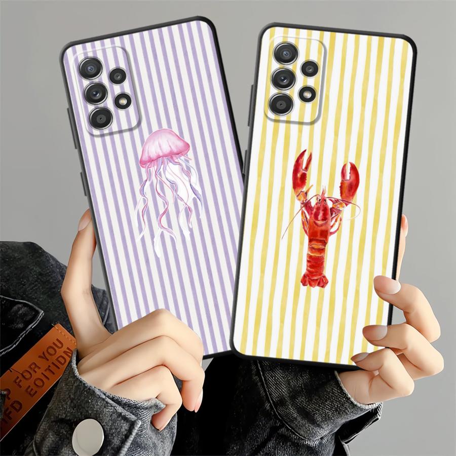 Чехол для Samsung Galaxy A10 A20 A05 Note 20 Ultra 9 10 A04 A01 A02 A06 A50 A70 A03 A30 A40 Мягкая задняя крышка телефона Морские животные
