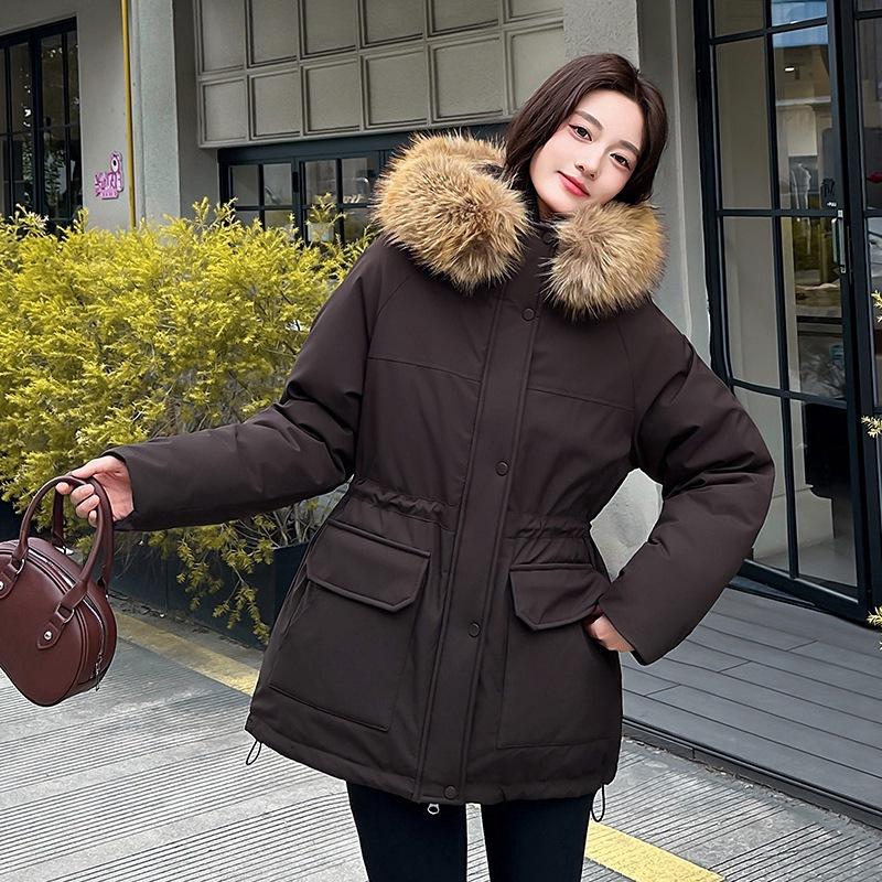 Export channels Women's winter tooling cotton-padded clothes big fur collar hooded pie overcome extra thick cotton cold resistance multi-color uni