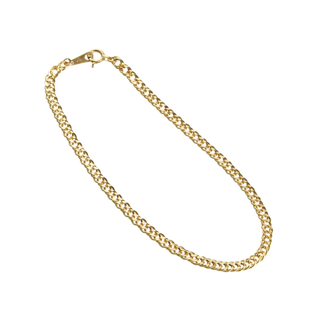 Браслет Kihei из золота 18 карат K18, 2 стороны, двойная ширина, выбираемый размер, кольцо для вытягивания, золотая полая цепочка, размер 16 см [Speranza] 2,9 мм