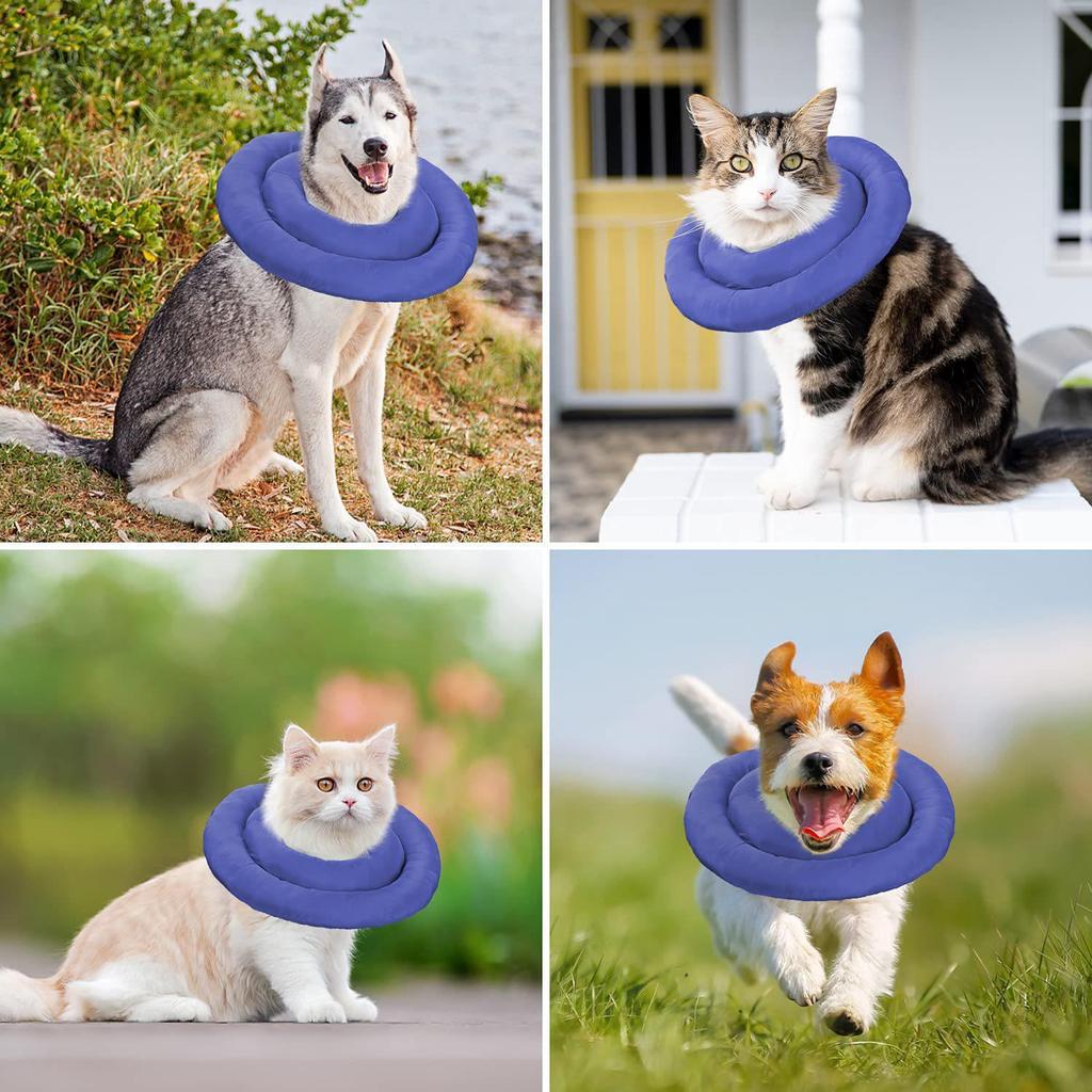 Waterproof Recovery Collar for Cats & Dogs: Anti-Licking Neck Cone, Enlarged & Deepened for Large Pets.