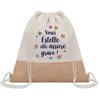 Sac Cabas - PLANETEE - Toile Et Jute « Estelle Elle Assure Grave ! » - Jute Naturel - Imprimé En France - Grande Contenance