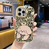 Phone Case: 2D flat design suitable for iPhone 18 17 16 15 14 13 Pro protective case, couple style, teddy puppies, Christmas and Halloween gifts