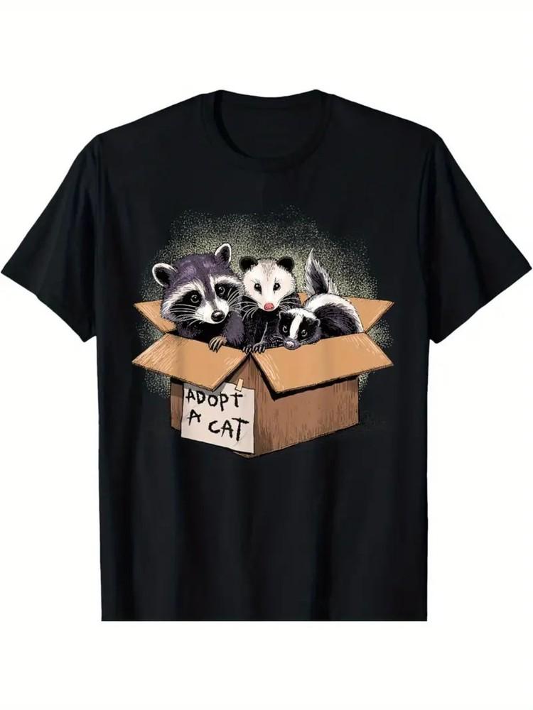 Adopt A Cat Shirt Raccoon Opossum Skunk Adopt A Street Cat T-Shirt Unisex T-Shirt Graphic Tee