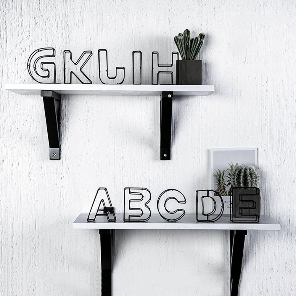 Photography Props Metal Hollow Letter Wrought Iron Alphabet Doorplate Sign Home Decoration