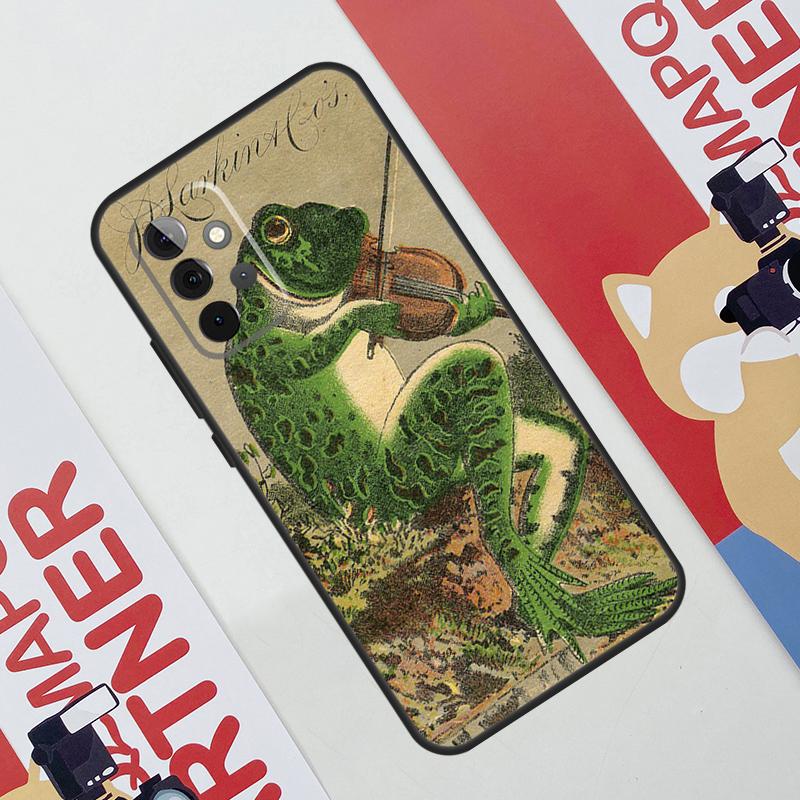 Винтажный ретро чехол с лягушкой и грибами для Samsung Galaxy A36 A35 A55 A06 A16 A26 A56 A53 A32 A52 A33 A13 A14 A34 A54 A17 A15