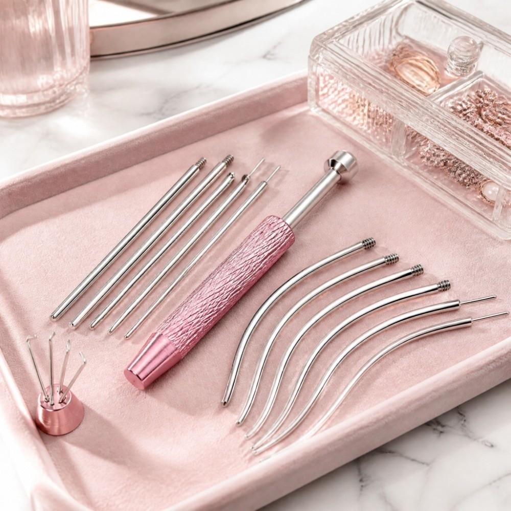 13pcs Stainless Steel Earring Applicator Piercing Kit Dermal Piercing Tool Jewelry Changing
