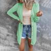 (SU)Women's Solid Color Top Long Sleeve Cardigan Single Breasted Top Light Jacket